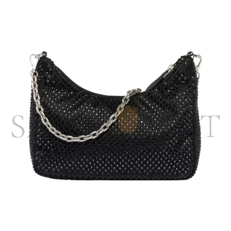 Pra*a re-edition 2005 crystal-embellished shoulder bag 1bh204 (22*12*6cm)